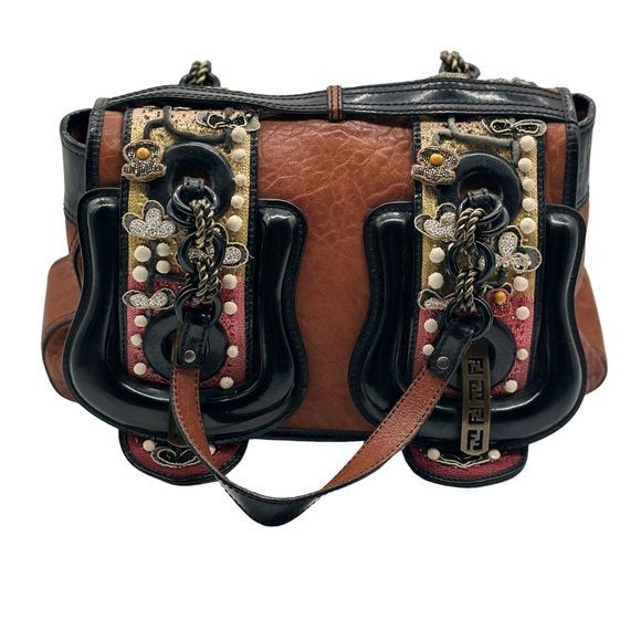 FENDI “RARE Vintage Fendi ” Brown and Black embellishments Bag